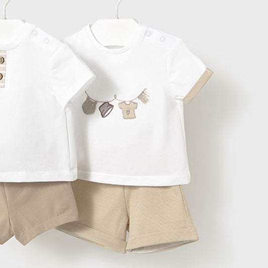 Mayoral Charms Top Cream Dot Shorts Set