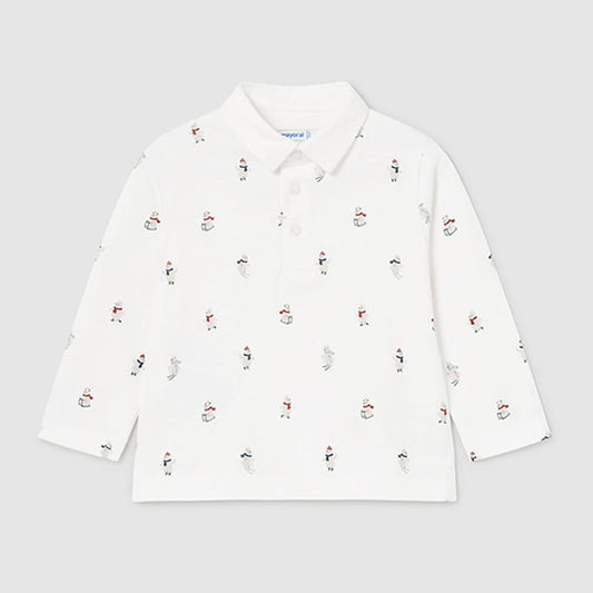 Mayoral Baby Boy Bear Print Polo Shirt