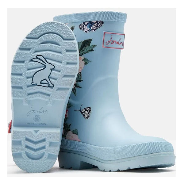 Joules Girls Blue Floral Butterflies Rain Boots