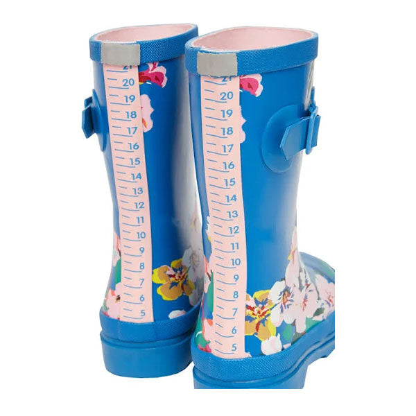 Joules Girls Floral Blue Rain Boots