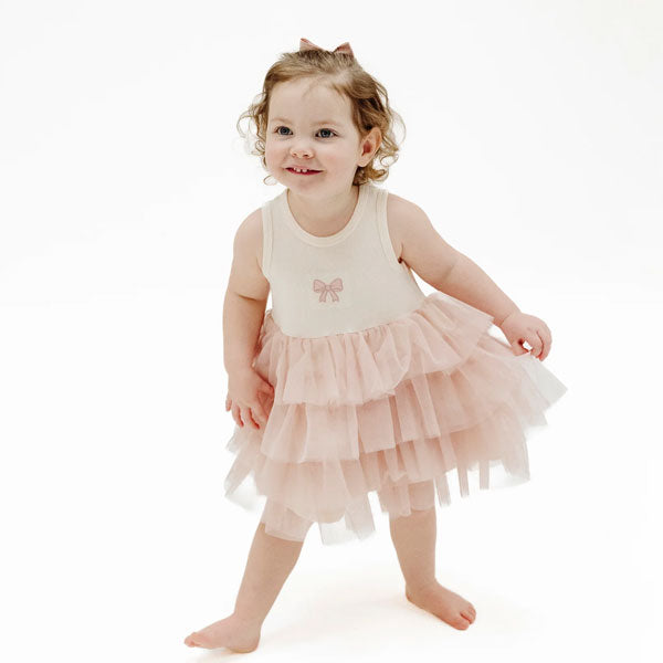 Angel Dear Bow Tank Layered Tule Dress