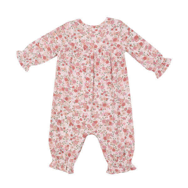 Angel Dear Smoked Calico Pink Floral Romper Coverall