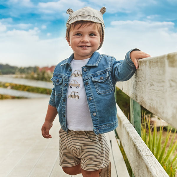 Mayoral Cars Top Shorts Hat Set