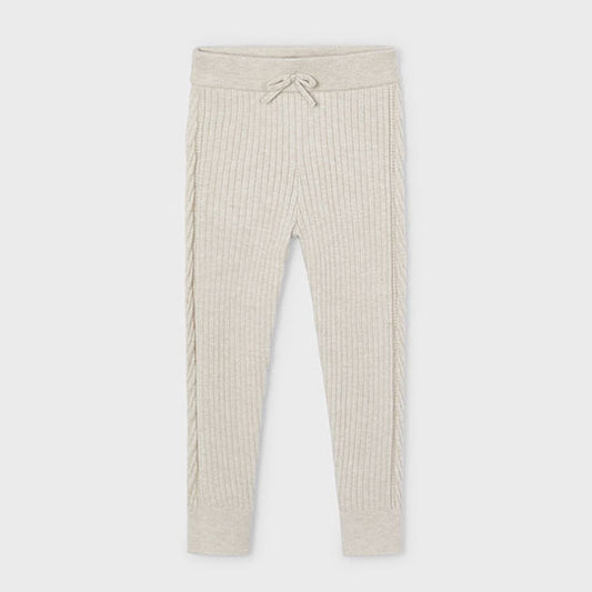 Mayoral Girls Cream Beige Knit Leggings