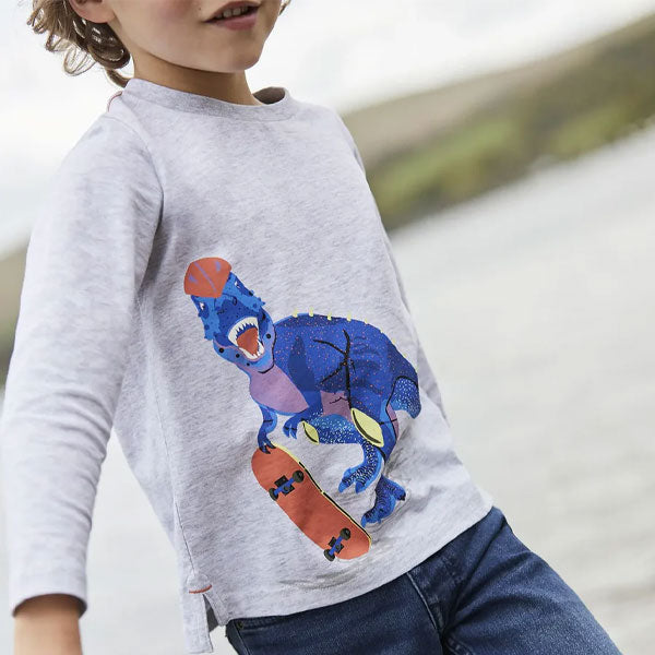 Joules Dino Gray Top