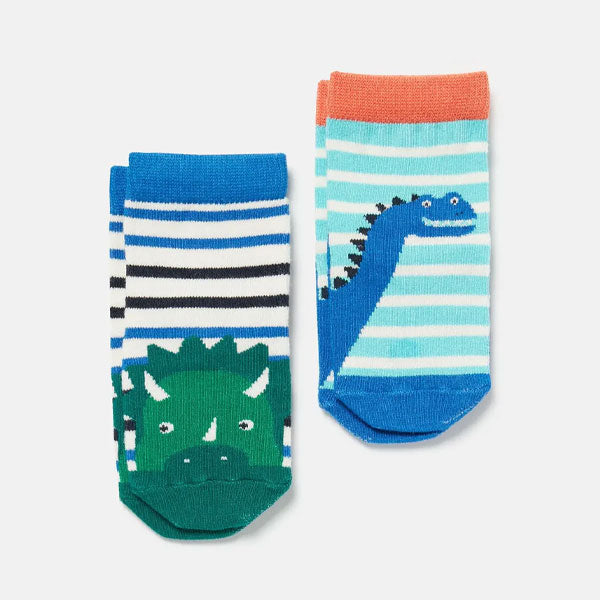 Joules Dino Striped Socks Set of 2