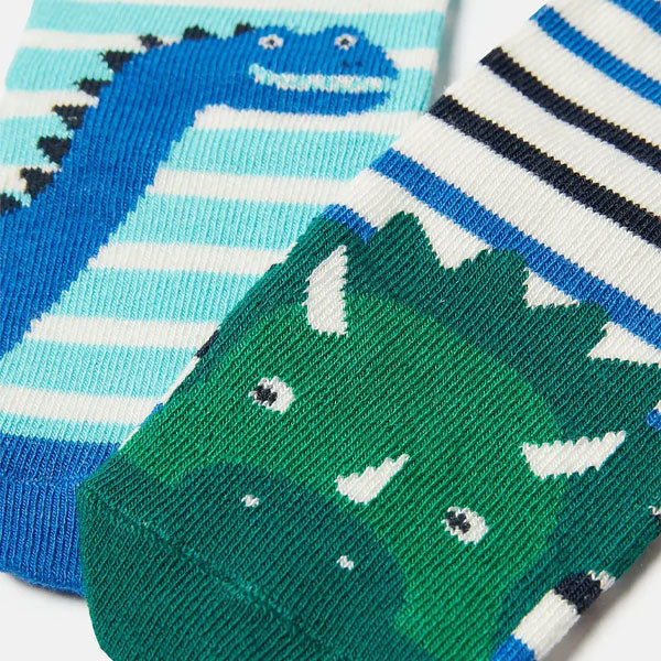 Joules Dino Striped Socks Set of 2