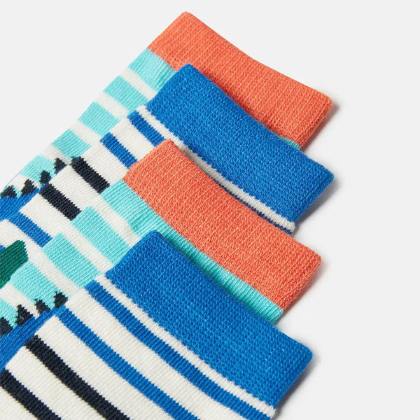 Joules Dino Striped Socks Set of 2