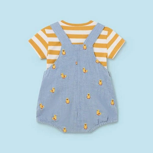 Mayoral Baby Boys Denim Duck Overall Top Set