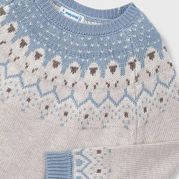 Mayoral Girl Jacquard Border Sweater Top