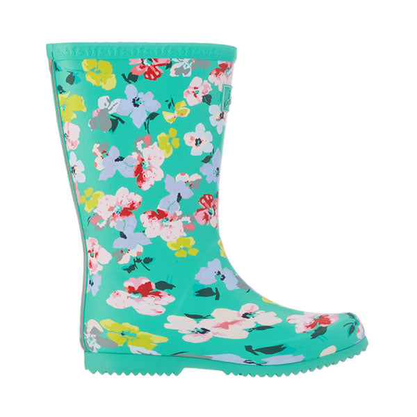 Joules Girls Green Floral Rain Boots
