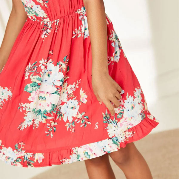 Joules Floral Woven Flutter Dress