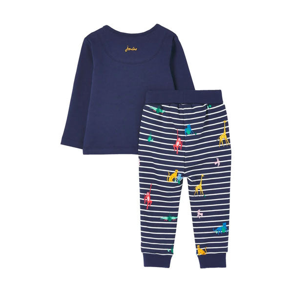 Joules Lion Navy Top Striped Pants Set