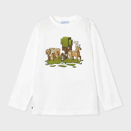 Mayoral Boys Animals Pixel Print T-Shirt Top