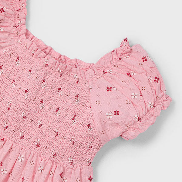Mayoral Girls Pink Smocked Dress