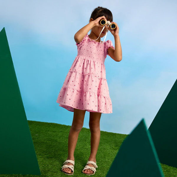 Mayoral Girls Pink Smocked Dress