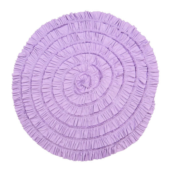 Lemon Loves Lime Purple Round Ruffle Blanket