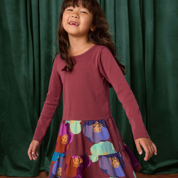 Tea Collection Purple Tiered Skirted Twirl Dress