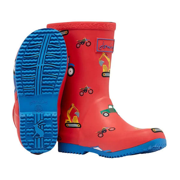 Joules Boys Red Cars Trucks Rain Boots