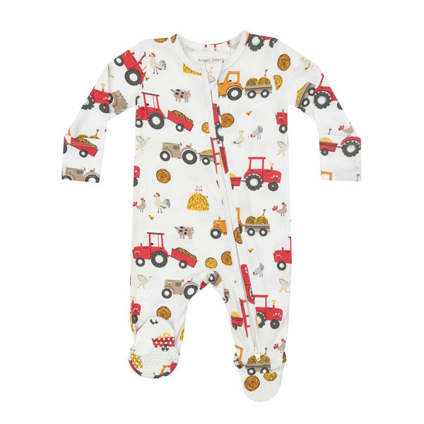 Angel Dear Happy Tractors 2-Way Zipper Footie Sleeper