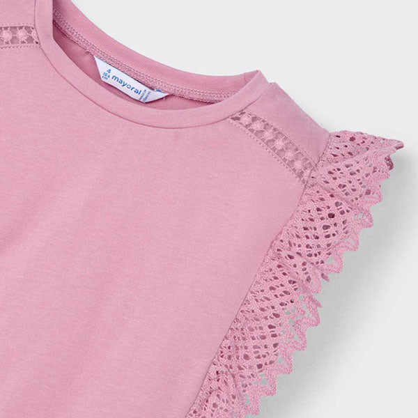 Mayoral Girls Rose Crochet Details Top