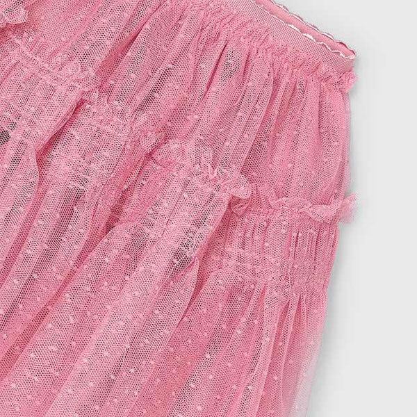 Mayoral Girls Rose Pink Dot Tulle Skirt
