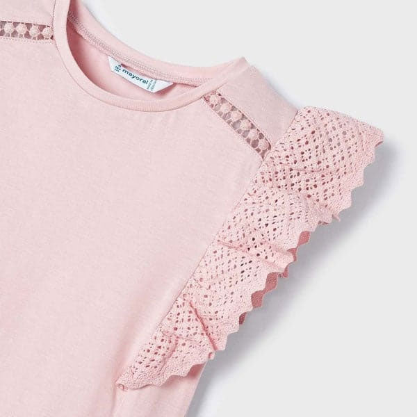 Mayoral Girls Rose Crochet Details Top