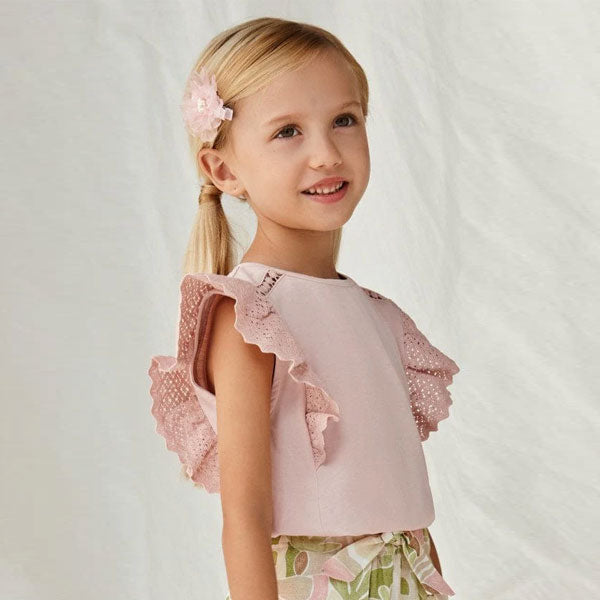 Mayoral Girls Rose Crochet Details Top