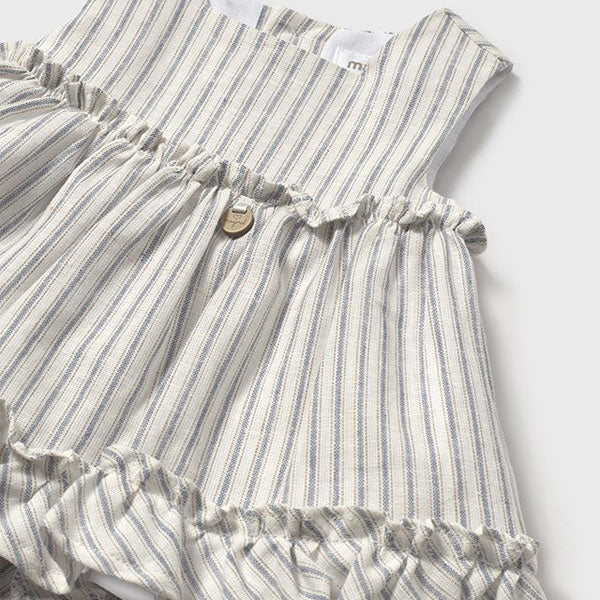 Mayoral Girls Striped Dress Bloomer Set