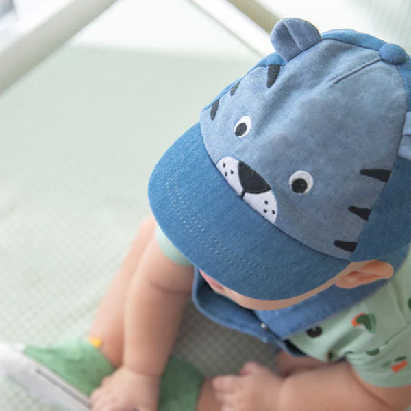 Mayoral Baby Tiger Blue Denim Cap Hat