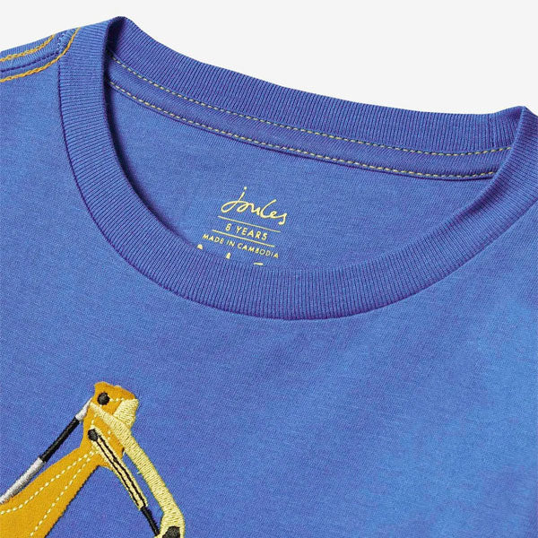 Joules Tractors Dino Blue Top