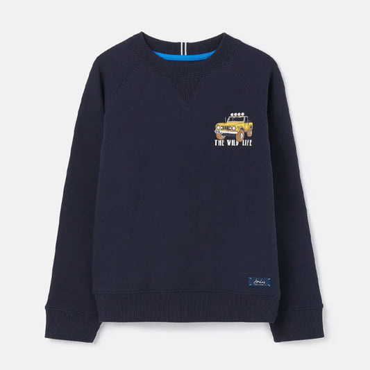 Joules Truck Navy Pullover Top