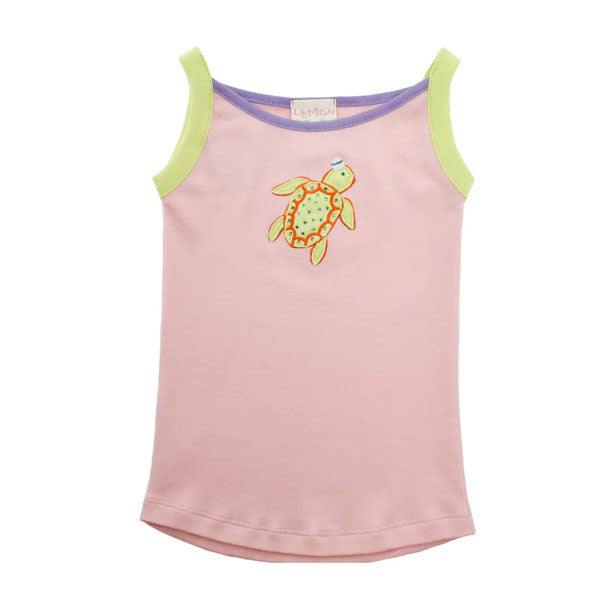 Lemon Loves Lime Turtle Pink Tank Top