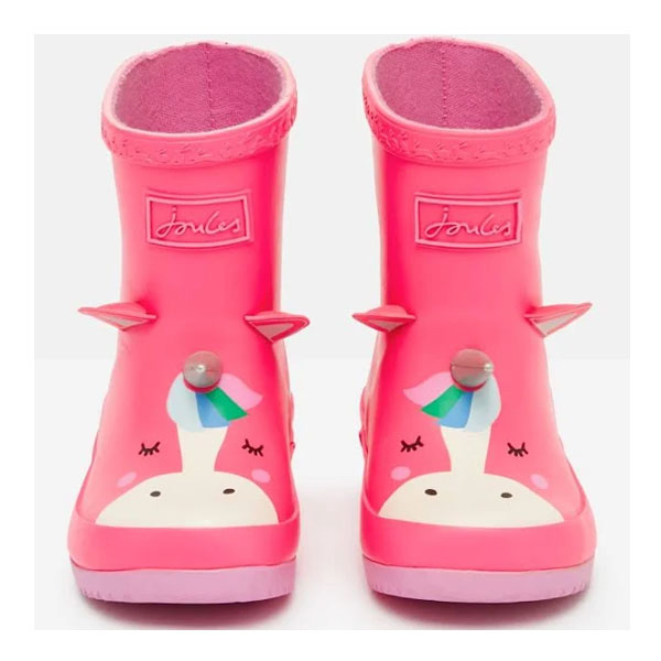 Joules Girls Unicorn Pink Rain Boots