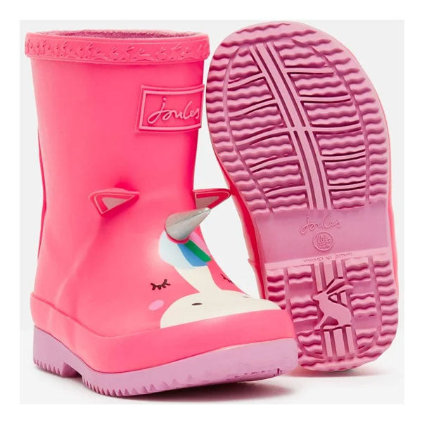 Joules Girls Unicorn Pink Rain Boots