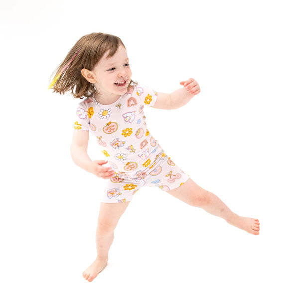 Angel Dear Girls Groovy Vibes Pajama Short Set