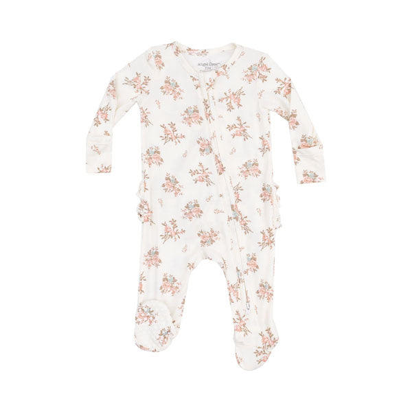 Angel Dear Vintage Rosebuds Ruffled 2-Way Zipper Footie Sleeper