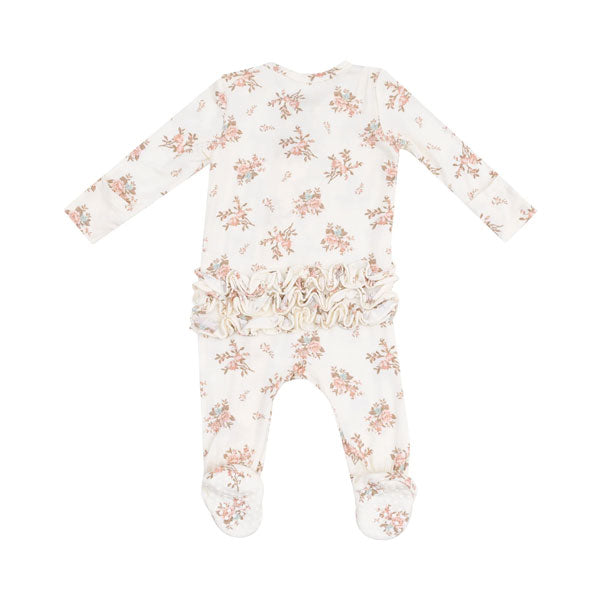 Angel Dear Vintage Rosebuds Ruffled 2-Way Zipper Footie Sleeper