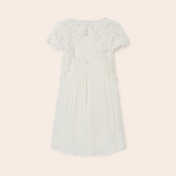 Mayoral Girls White Guipure Lace Dress