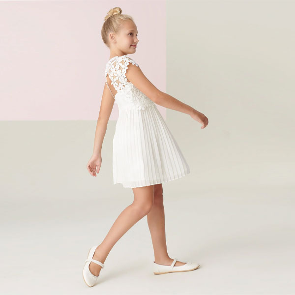 Mayoral Girls White Guipure Lace Dress