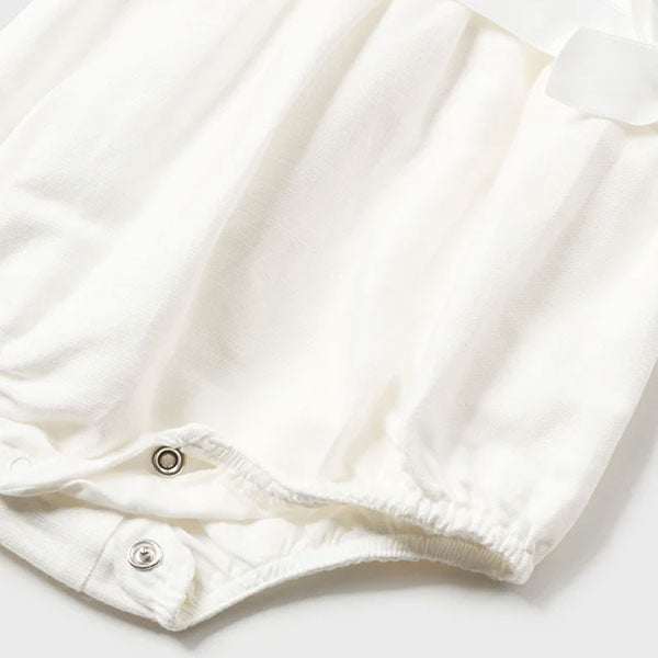 Mayoral Girls White Bow Bubble Romper