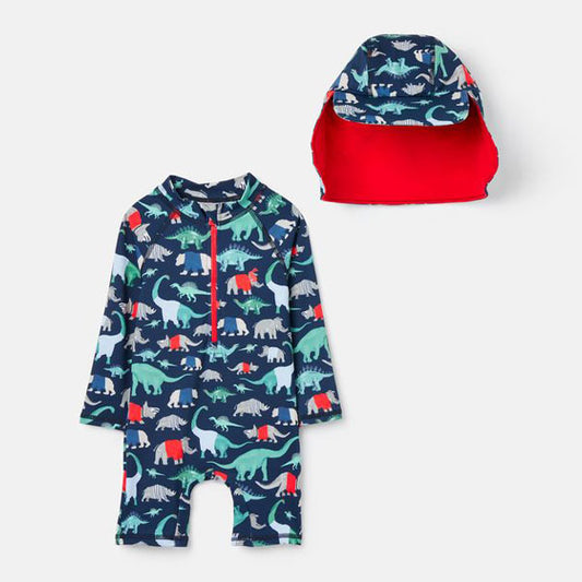 Joules Dino Navy Blue 2-Piece Swimwear Set
