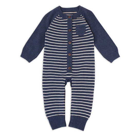 Viverano Organics Heather Blue Knit Overall