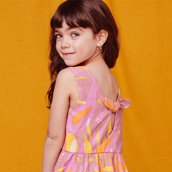 Tea Collection Pink Pattern Woven Tank Dress