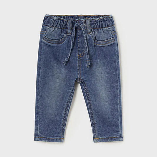 Mayoral Newborn Girl Boy Lined Blue Denim Jeans