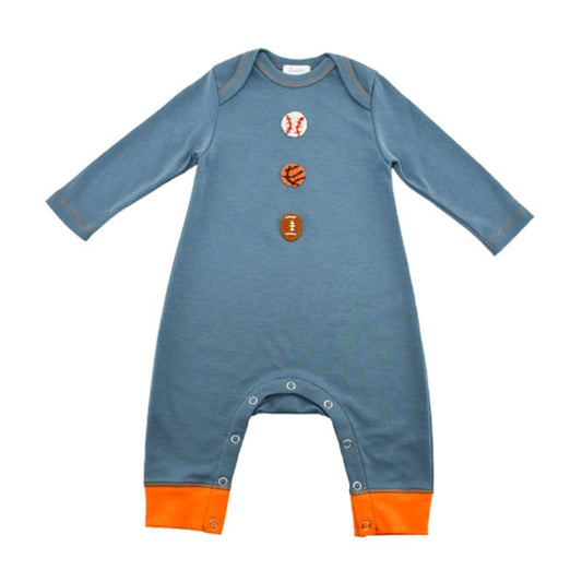 Lemon Loves Lime Balls Sports Blue Romper