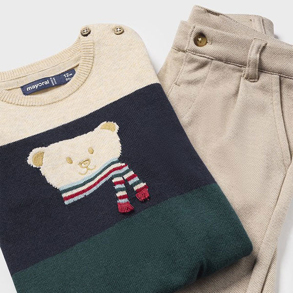 Mayoral Baby Boy Bear Sweater & Pant Set