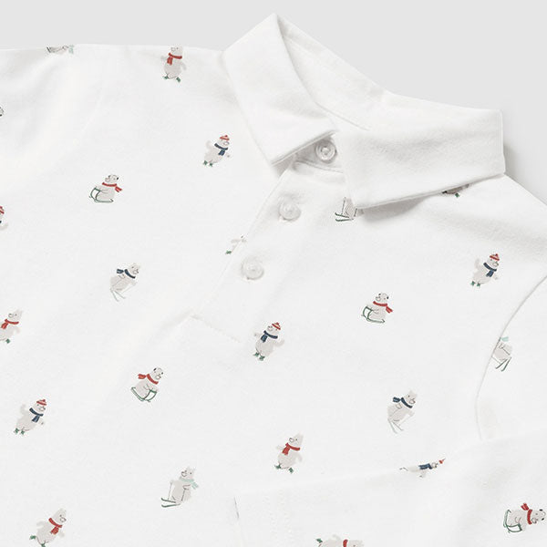 Mayoral Baby Boy Bear Print Polo Shirt