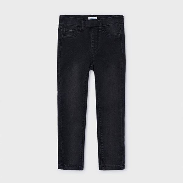 Mayoral Black Denim Pull-on Skinny Pants