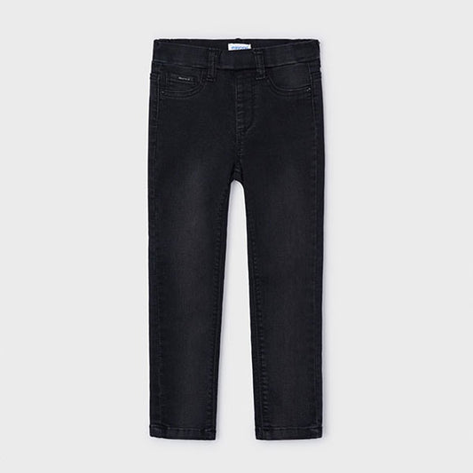 Mayoral Black Denim Pull-on Skinny Pants